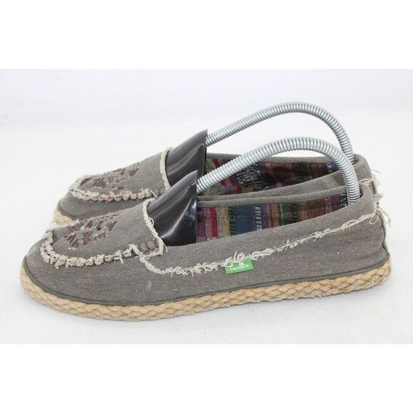 Sanuk Women's Espathrill Grey Canvas Flats Espadrille Size 9 - Picture 9 of 11
